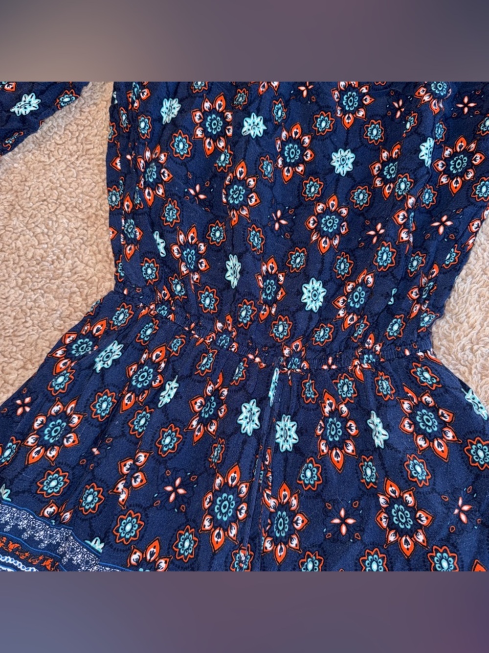 Navy Blue Romper, Medium - Picture 2 of 5